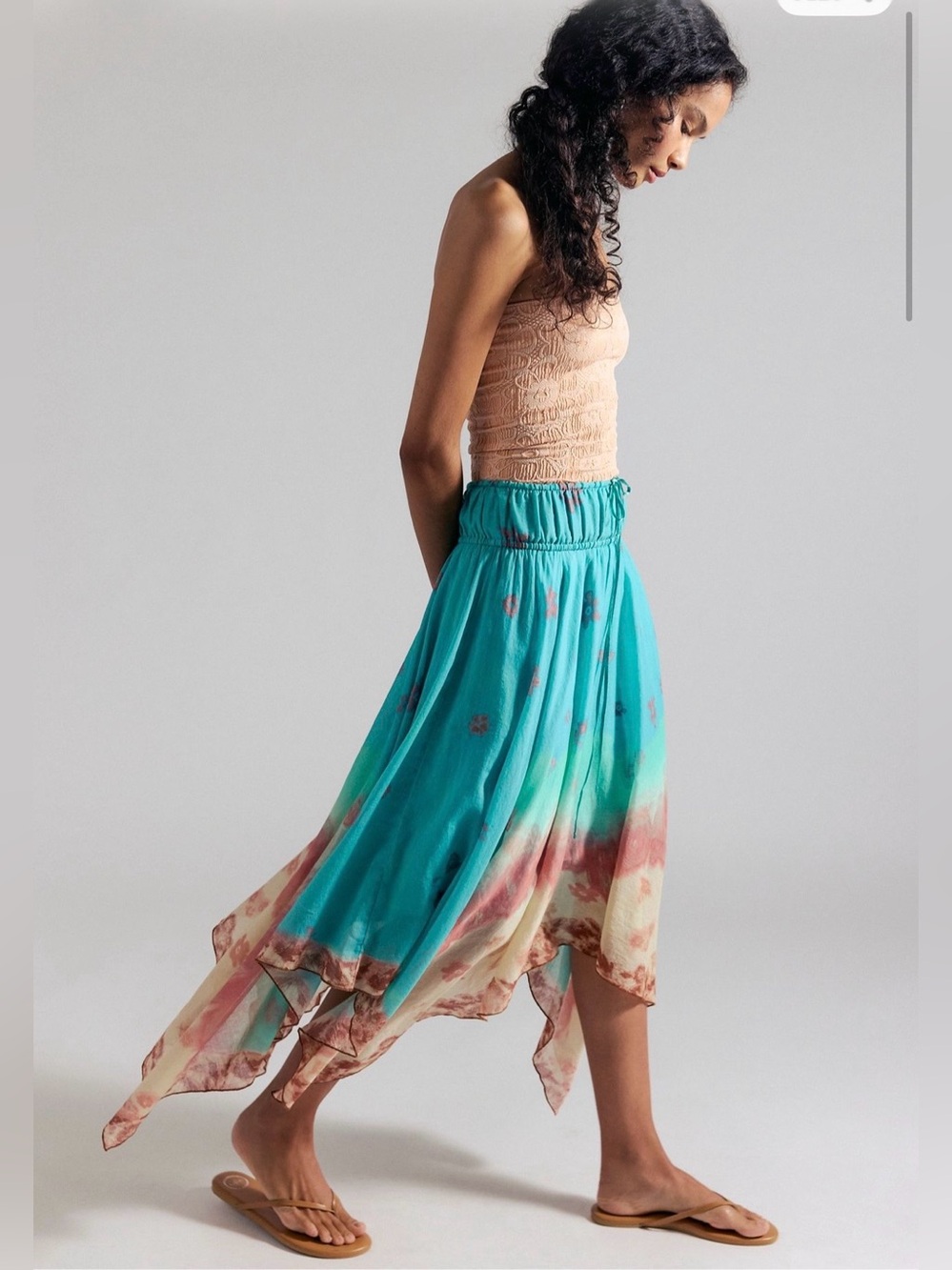 FP One Kaia Asymmetrical Skirt by Free People in the Ocean Surf Combo XL NWT